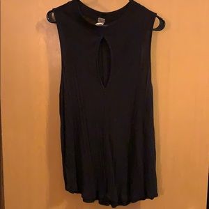 Black free people tank top with slit in front